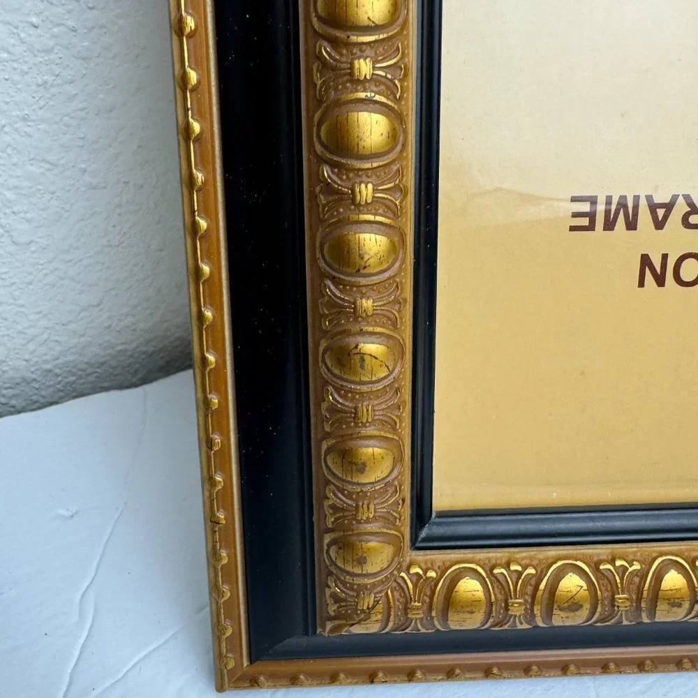 Vintage Wooden Picture frame Gold Patina